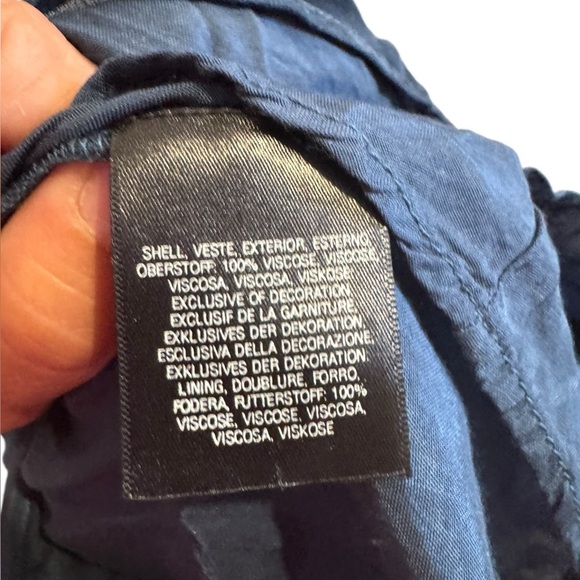 Anthropologie Meadow Rue Beaded Chevron Blue Dress Size 0 - Picture 9 of 10